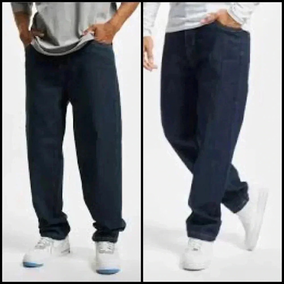 Southpole Y2K Streetwear Baggy Skater Dark Wash Straight Leg Jeans Size 52 - Picture 1 of 14